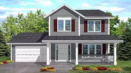 image of 2 story cottage house plan 1682